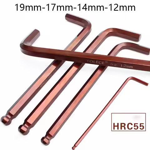 1PCS Jumbo Model Hex Wrench L Type Fuchsia Rust Prevention Allen Key Wrench 19mm 17mm 14mm 12mm 10mm