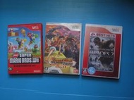 Wii   新超級瑪利歐兄弟 中文版  海賊王無限巡航  榮譽勳章：鐵膽英豪2  圖片內容為實物