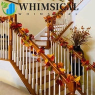 WHIMSICAL Red Autumn Maple Leaves, Creative 1.7m Artificial Maple Garland, Hanging Vine Realistic Co