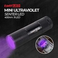 TaffLED Mini Ultraviolet UV LED FLASHLIGHT 400nm 9 LED - UV-395