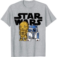 Star Wars Boba R2-D2 and C-3PO Cute Cartoon Graphic T-Shirt Soft Thick Premium