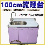 ★翔新大廚房設備★全新【100cm左水槽+左冷熱水龍頭 門板A5 流理台】不鏽鋼不銹鋼備料台/廚房用流理台/左右可指定