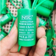 Korean 2.5mF -400V ceiling fan oil capacitor, pre-soldered copper wire and shrink thread, used for a