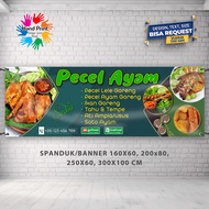 Spanduk Banner MMT  Warung Makan Pecel Lele Pecel Ayam & Seafood Outdoor Bisa Request Desain