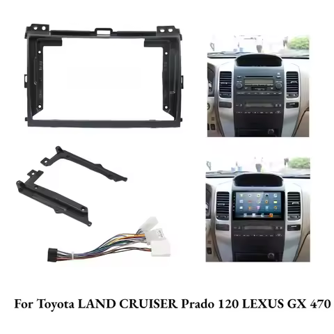 For Toyota Land Cruiser Prado 120 Lexus GX470 9 Inch Car Radio Fascia Frame Dashboard Panel Trim Ins