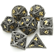 1set 7psc D & D Dice Set Metal Dice Dungeons And Dragons Dice Gift Polyhedral Dice Set D & D Role Pl