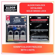 Aldor Superior Heavy Duty Padlock 50mm Keyalike - [3 Original Keys]