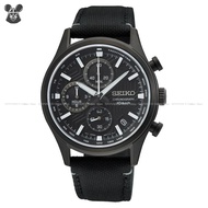 SEIKO SSB421P1 Men's Analog Watch Chronograph Quartz 39.5mm Leather Nylon Strap Black *Original