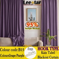 B15 Hook Style Langsir/Langsir Blackout/Curtain/Langsir Pintu Bilik/Curtain Sliding Door/Langsir Tingkap/langsir Tingkap / Ready Made Curtain! 90%Blackout Siap Jahit Langsir Langsir RAYA Kain Tebal 100%Polyester Blackout