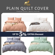 [READY STOCK] Premium 800 TC Cotton Plain Series Quilt Cover Comforter Protector - QUEEN SINGLE BNP#