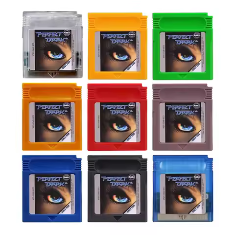 Rewritable USA Version GBC Game Cartridge Perfect Dark 9 Colors Shells with Battery Video Game Conso