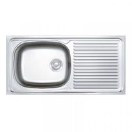 Global House ADVANCED อ่างล้างจาน 1 หลุมมีที่พัก พร้อมสะดือ B ท่อน้ำทิ้งแบบย่น 100x50x17.2 ซม. SKA9 