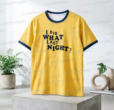 TXT Merch Yellow _I Did What Last Night_ Unisex T-shirt Idol Style T-shirt Summer Outdoor Casual Bre