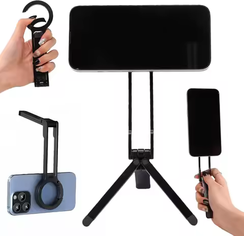 Magnetic Aluminium Smartphone Mini Table Tripod Pocket Phone Stand Strong Magnet Quick Mount For Mag