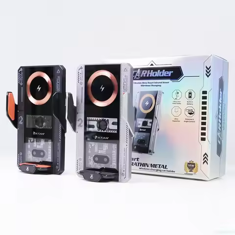 Car Phone Mount With Wireless Charger 66W Magnetic Charging Holder Car Automatic Clamping Stand With