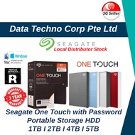 (SG Ready Stock) Seagate Portable External HDD ONE TOUCH w/Password USB3.0 Hard Drive - 1TB | 2TB | 