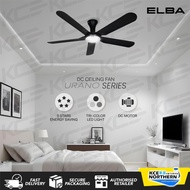 (KCE)🔥Elba Ceiling Fan With Light DC Motor ECF-N5650 N6030 N5652L 5 Blade 60 Inch Kipas Siling Lampu
