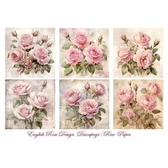 Decoupage Paper, Rice Paper Size A4 English Rose Design