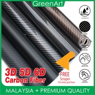 🔥READY STOCK🔥 152x152CM (5x5feet) 2D 3D 6D High Glossy Shiny Carbon Fiber Wrap Film Car Sticker