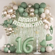 73pcs Sweet 16 Party Decorations, 16 Birthday Decorations with 16th Birthday Banner 16 Balloon Numbe