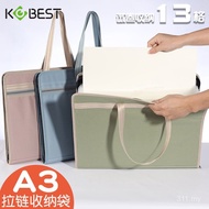 Canvas A3 Organ Bag Multi-Layer Folder Student Zipper Portable Test Paper Bag Fabric 8K Drawing Pape