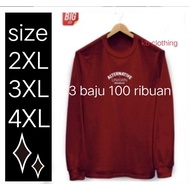 *3 pcs package* jumbo distro t-shirts for men, long sleeves, 2xl, 3xl, 4xl ~ random color