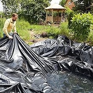 Pond Liner HDPE Pond Skins 0.2mm Tear Resistant Rubber Liner for Koi Ponds, Waterfall, Stream, Fountains and Water Gardens (Color : Black, Size : 3x5m)