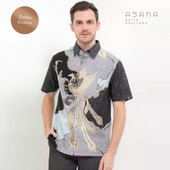 KEMEJA Artha Short Sleeve Batik Asana Shirt - Grey