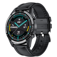 全城熱賣 - i9心率血壓血氧遙控拍照游泳級藍牙通話商務通話智慧手錶（皮帶-黑）