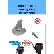 TOHATSU/MERCURY Outboard 18HP/15HP Tab trim +Bolt 3M2-60217 # 2 stroke outboard engine part