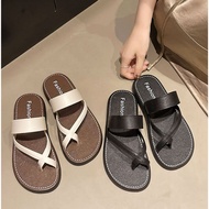 korean simple fitflop falt slippers sandals for women