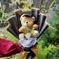 BUKET BONEKA WISUDA SELEMPANG(FREE CUSTOM NAMA)/BUKET BONEKA TEDDY BEAR/BUKET KELULUSAN/HADIAH KEKIN