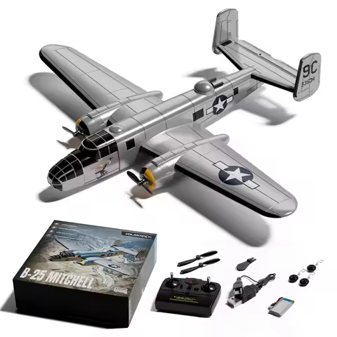 Volantex B25 Mitchell Bomber RC Fighter 2.4G 3CH Double Motor RC Plane One Key Aerobatic Aircraft XP