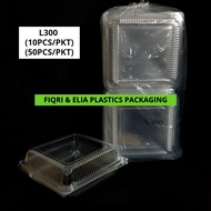 L300 7” SQUARE CAKE TRAY WITH LOCK / BAKERY DISPOSABLE PLASTIC CLEAR BOX / BEKAS KEK | fnepackagings