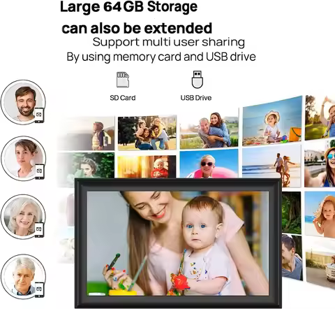 15.6 inch built in 32GB/ 64GB WiFi Large touch ips digital photo frame 1920*1080 WiFi Smart Frame Sh