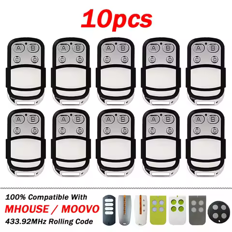 For MOOVO MT4 MT4V MT4G Mhouse TX3 TX4 GTX4 GTX4C Garage Door / Electric Gate Remote Control 433.92M