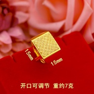 Hong Kong Duty-Free 999 Real Gold Square Ring Men's 18k Fashion Gold Ring Classic Domineering Boss G