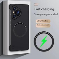 Luxury Frameless Casing For Huawei P70 Pro Wireless Charging Magnetic Phone Case For Huawei Mate 60 50 40 30 P60 P50 P40 P30 Shockproof Protection Hard Back Cover