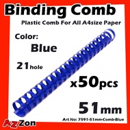 51mm Plastic Binding Comb / Plastic Comb / Binding Comb / Buku Skrap Binding Comb / Projek Comb