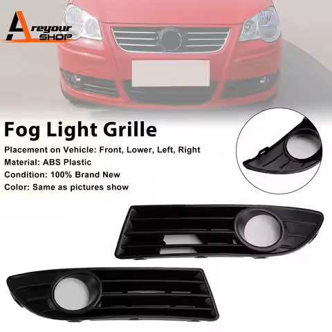 2PCS Fog Light Cover Grille Grill Fit for VW Polo 9N3 GTI 2005 2006 2007 2008 2009