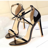 Latest Heel Sandals//women's open cross strap heels // women's heels 9cm high open heels