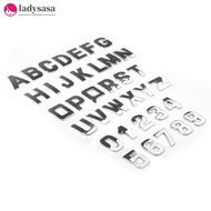 Ladysasa 1Pc DIY 3D Metallic Alphabet Sticker Car Emblem Letter Silver Badge Decal (A-Z&0-9) K1P5