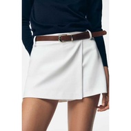 White/ Black Cozy Belted Skort
