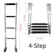 4 Step Under Boat Ladder AISI Stainless Steel Boarding Telescoping Ladder Extend Hige Marine Hardwar
