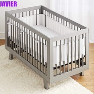 JAVIER Baby Crib Bumper Solid Color Infant Cot Protector Anti-collision Strip Cotton Child Newborns Bedding Decor