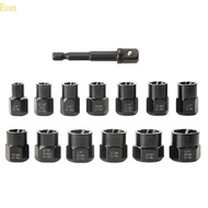 Eon 14Pcs Lug Nut Remover Wheel Lock Removal Kit Extractor Set for Removing Damage Dead Rusted Bolt 