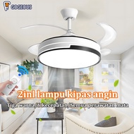 Invisible Ceiling Hanging Fan Lamp Living Room Fan model Decorative Chandelier 2in1 3colors 6speed 42/48 Inch Dining Table Bedroom Balcony Crystal Fan Lamp remote Wind