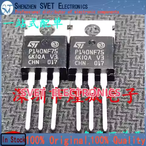 10PCS-50PCS P140NF75 STP140NF75 TO-220 75V 120A Original In Stock Fast shipping