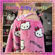 SG [READY STOCK]Hello Kitty coral velvet pajama pants Soft pants are cute Hello Kitty casual pants c