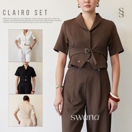 Swana.ss-Clairo set XS-XL Short-Sleeved Crop Top + Long Pants